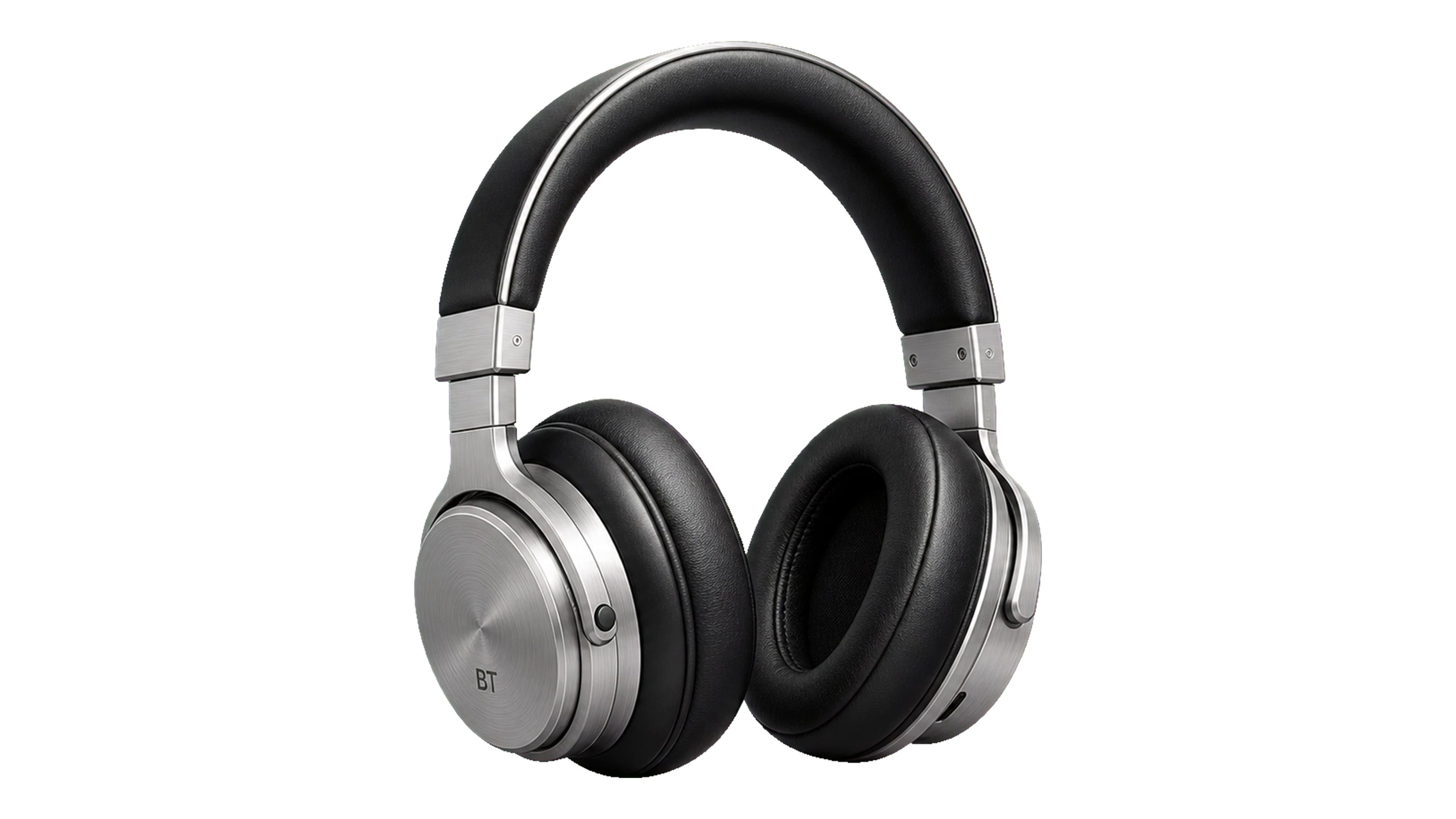 Premium brushed silver over-ear headphones